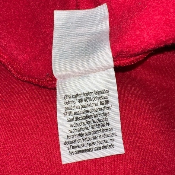 PINK by Victoria’s Secret Spellout Sequin Red Hooded Sweatshirt - Picture 10 of 12